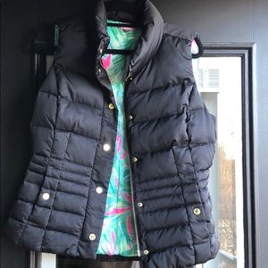 Lilly Pulitzer Black Vest Sz L